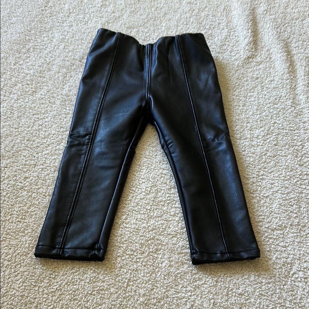 Mayoral Black Faux Leather Kids Leggings never worn!